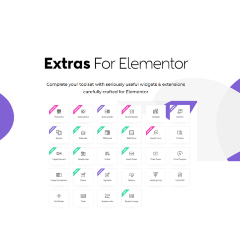 Download Extras For Elementor – Extras Addon Widgets For Elementor @ Only $4.99