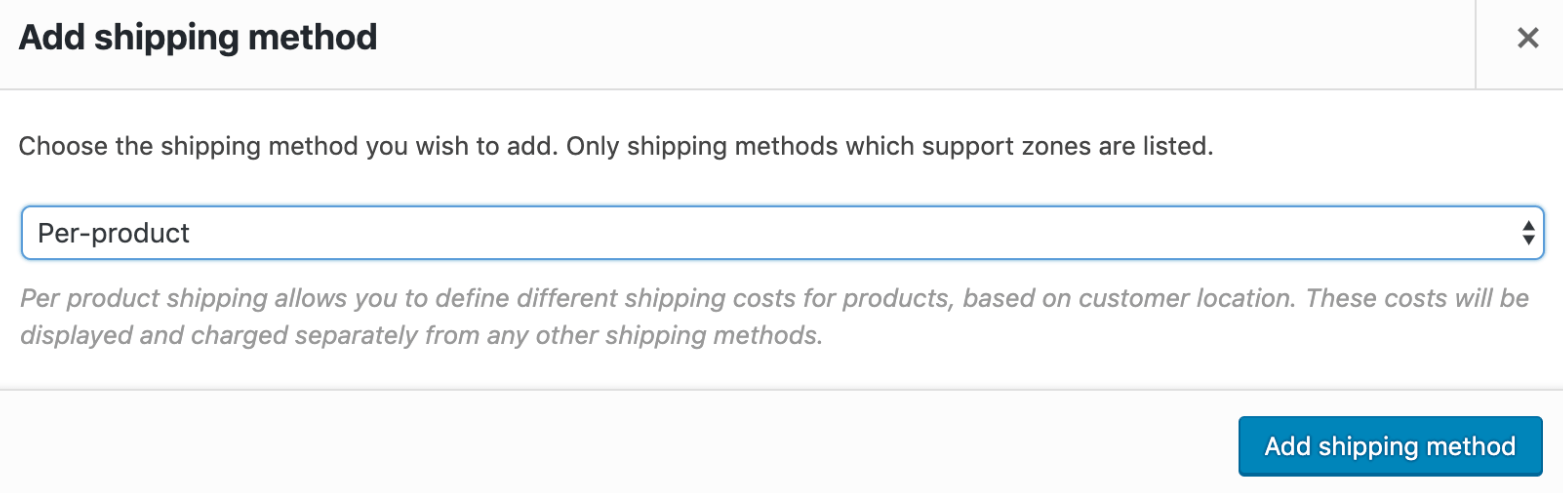Adding The Per Product Shipping Method To A Zone