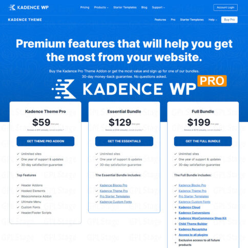 Download Kadence Theme Pro – The Most Powerful Wordpress Theme + ( All Addons ) @ Only $4.99