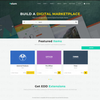 Download Olam – Easy Digital Downloads Marketplace WordPress Theme @ Only $4.99