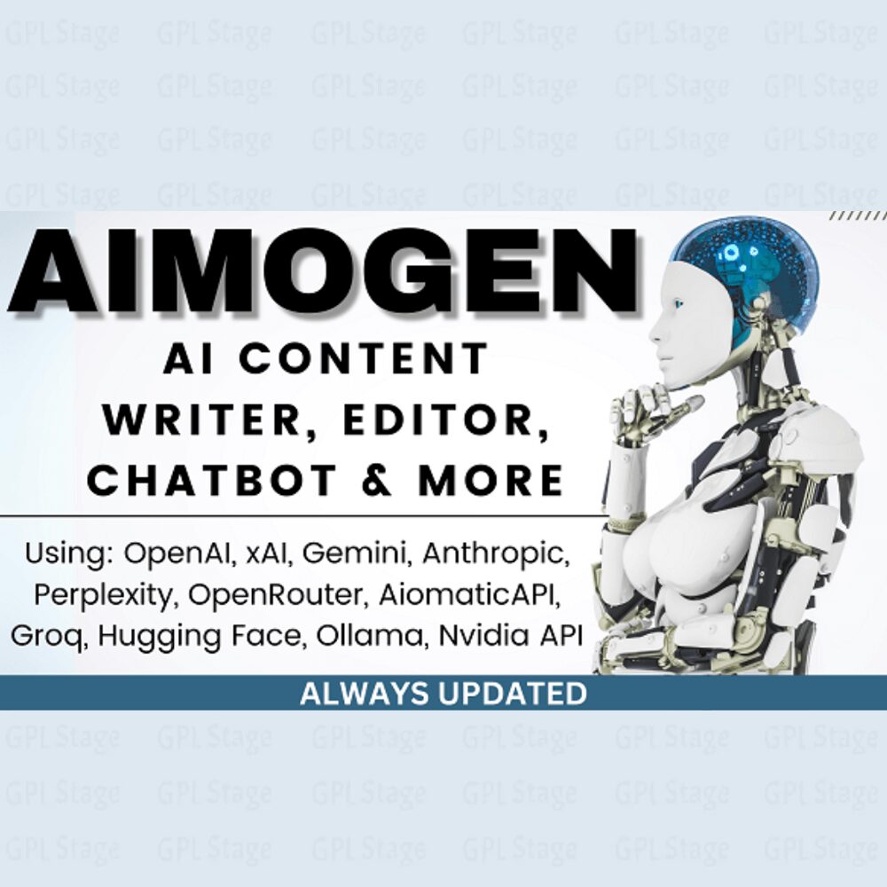 Aimogen Pro - All-in-One AI Content Writer, Editor, ChatBot & Automation Toolkit