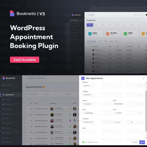 Download Booknetic Saas – Wordpress Appointment Booking And Scheduling Systems @ Only $4.99