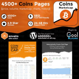 Download Coin Market Cap & Prices – WordPress Cryptocurrency Plugin @ Only $4.99