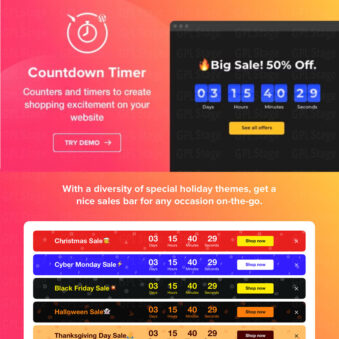 Download Countdown Timer – WordPress Countdown Timer plugin @ Only $4.99