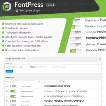 Download FontPress – WordPress Font Manager @ Only $4.99