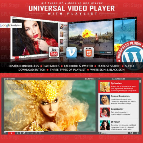 Download Universal Video Player – Wp Plugin @ Only $4.99