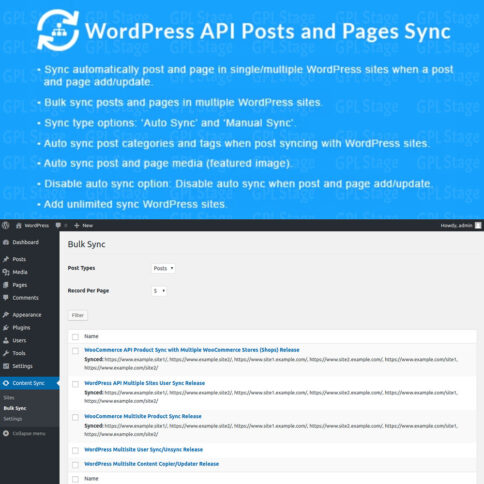 Download Wordpress Api Posts And Pages Sync With Multiple Wordpress Sites @ Only $4.99