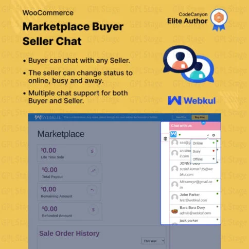 Download Wordpress Woocommerce Marketplace Buyer Seller Chat Plugin @ Only $4.99
