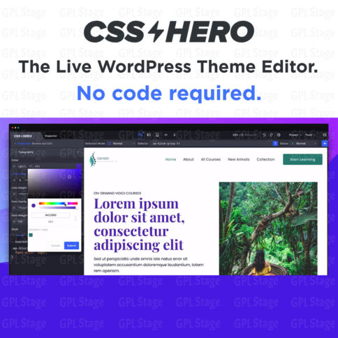 Download Css Hero Pro – Visual Css Editor Customize Wordpress Themes Live @ Only $4.99