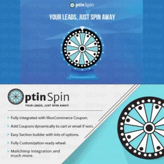 Download OptinSpin – Fortune Wheel Integrated With WordPress, WooCommerce and Easy Digital Downloads Coupons @ Only $4.99