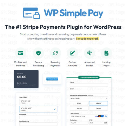 Download Wp Simple Pay Pro - Wordpress Plugin @ Only $4.99