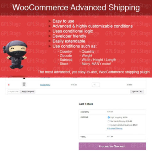 Download Woocommerce Advanced Shipping @ Only $4.99