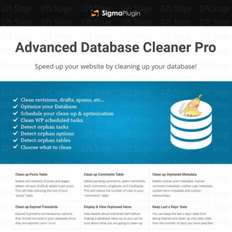 Download WordPress Advanced Database Cleaner Pro @ Only $4.99
