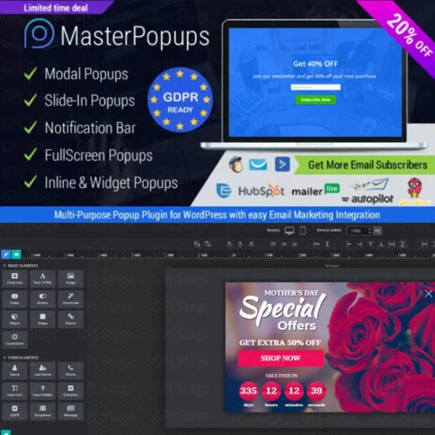 Download Master Popups - Wordpress Popup Plugin For Lead Generation @ Only $4.99