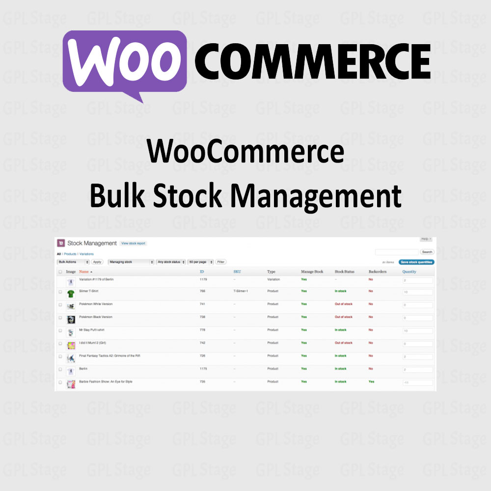 Bulk Stock Management for WooCommerce
