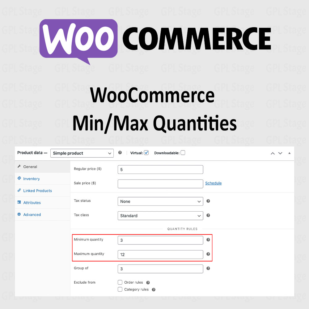 Min/Max Quantities for WooCommerce Min/Max Quantities for WooCommerce