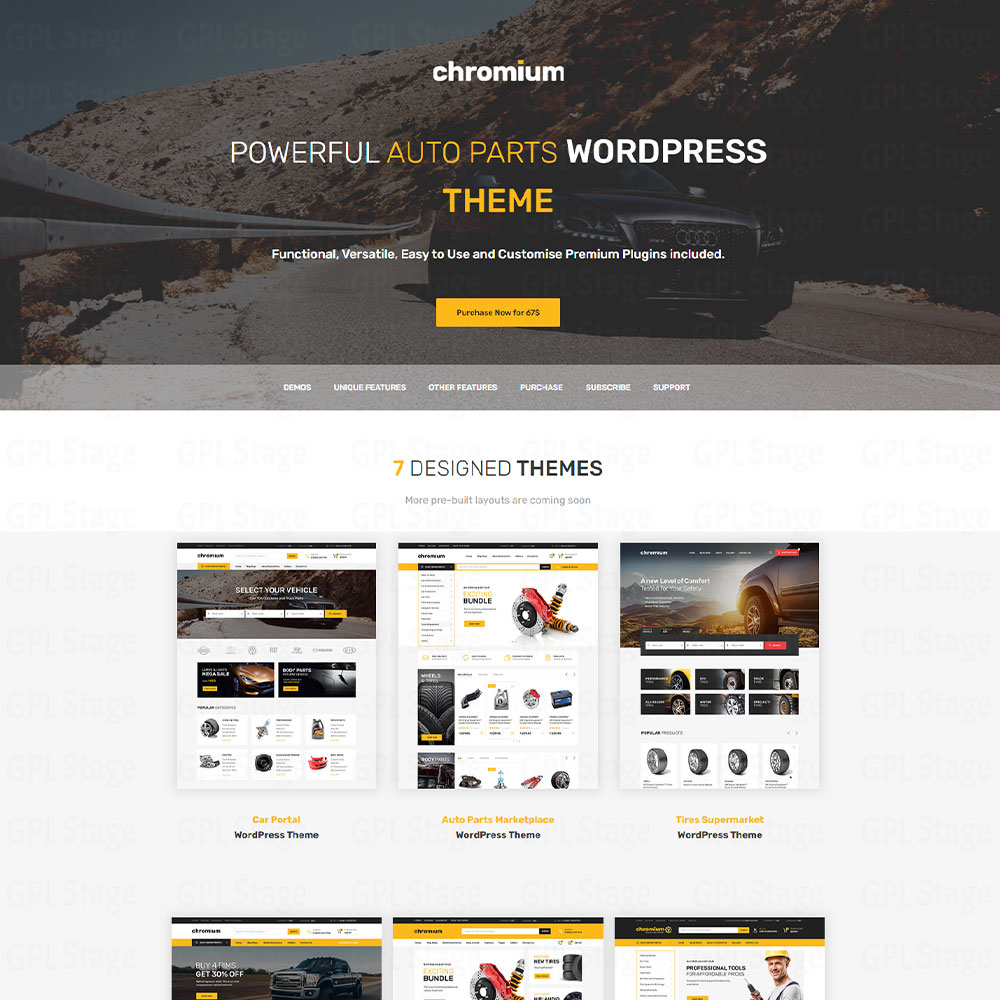 Chromium "Auto Parts Shop WordPress Elementor Theme"