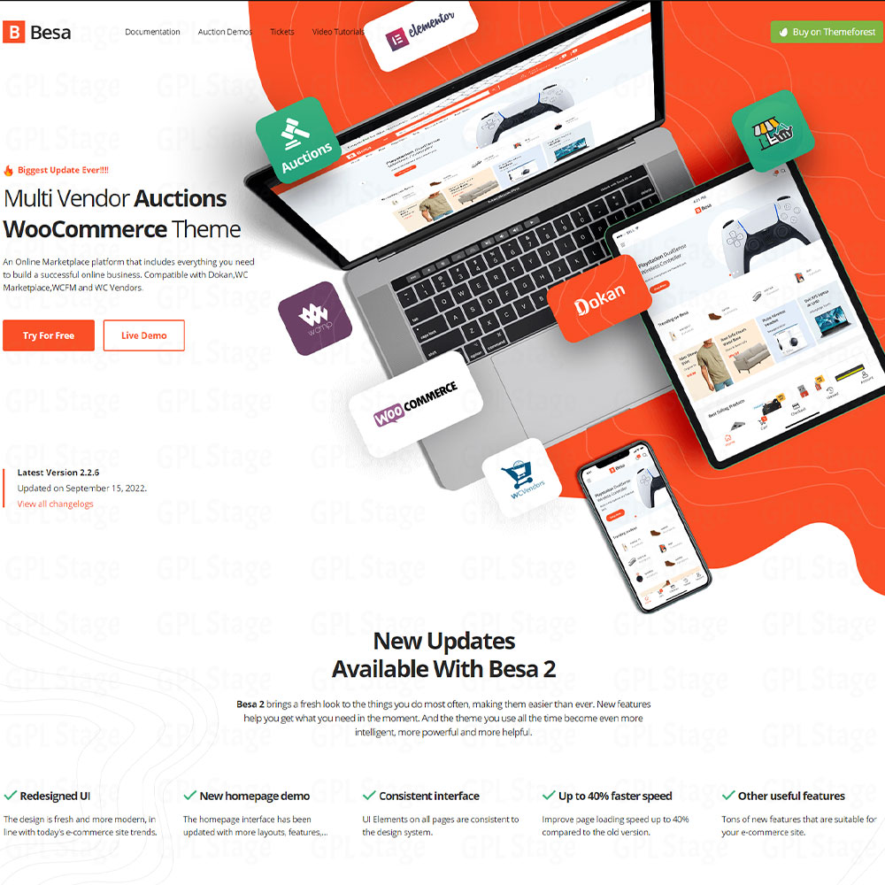 Besa "Elementor Marketplace WooCommerce Theme"