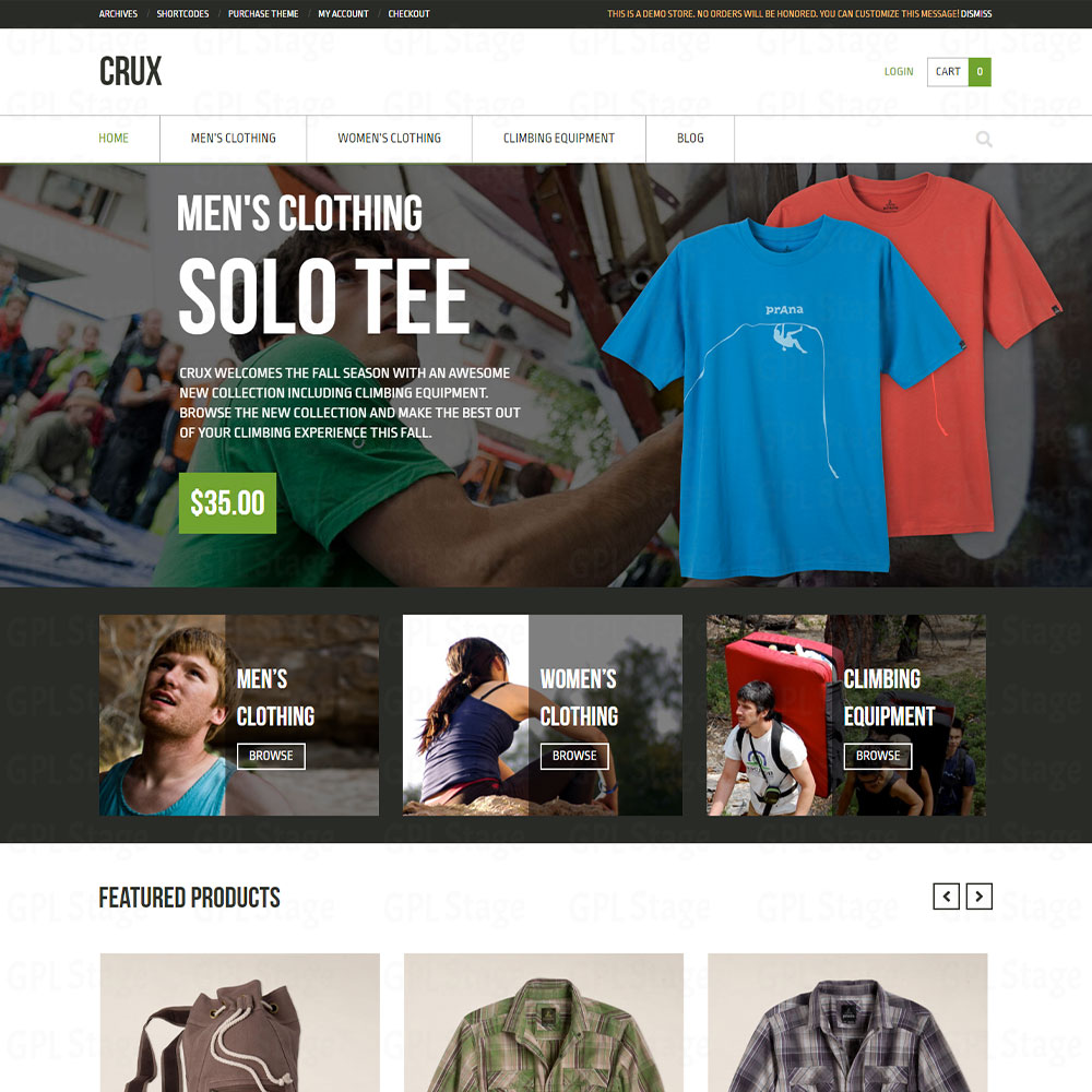 Crux "A modern and lightweight WooCommerce theme"