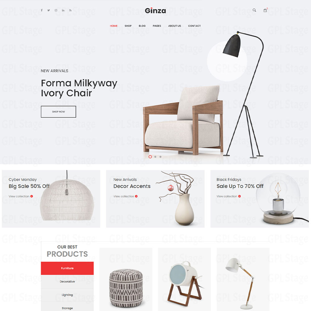 Ginza "Furniture Theme for WooCommerce WordPress"