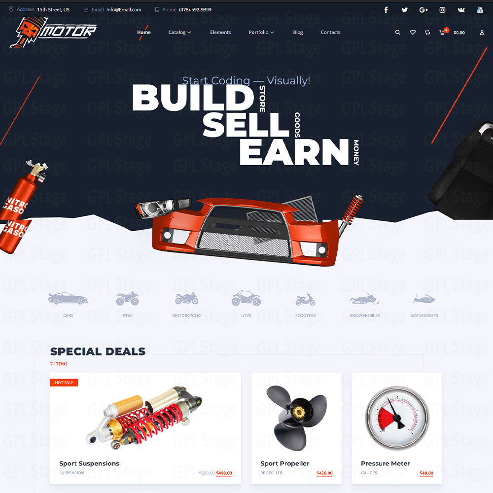 Motor "Vehicles Parts – Equipments and Accessories WooCommerce Store"