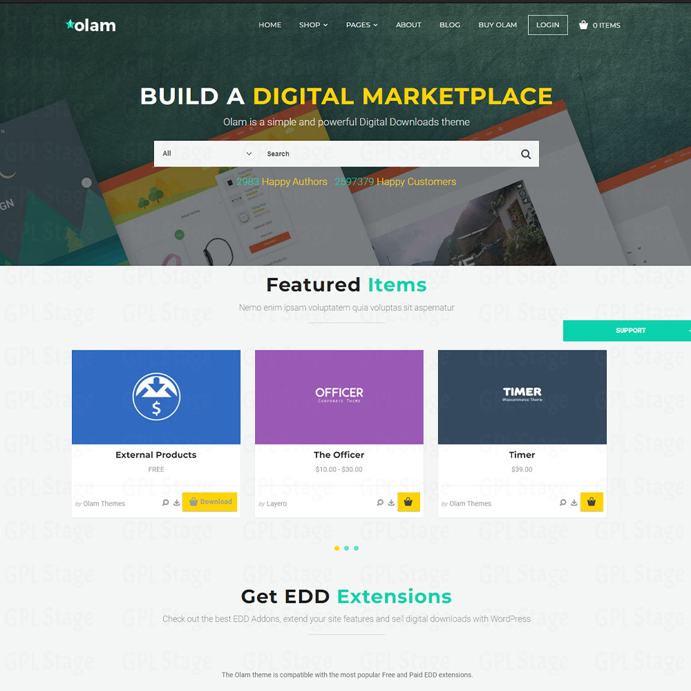 Olam "Easy Digital Downloads Marketplace WordPress Theme"