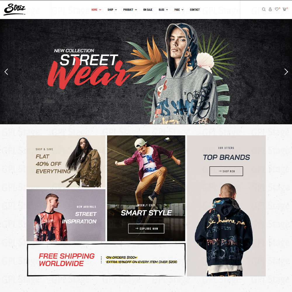 Striz "Fashion Ecommerce WordPress Theme"