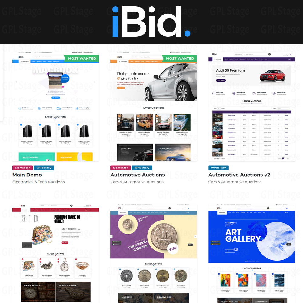 iBid "Multi Vendor Auctions WooCommerce Theme"