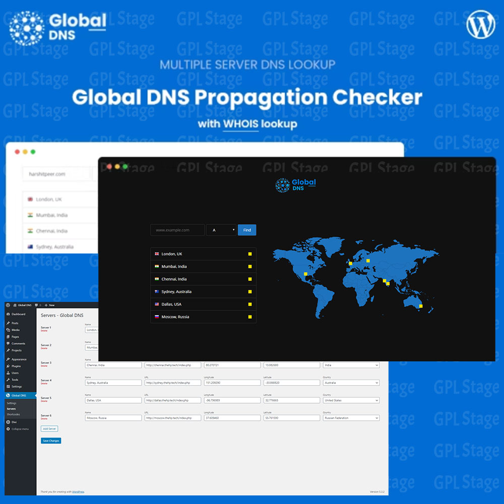 Latest Updates Global DNS – Multiple Server – DNS Propagation Checker – WP