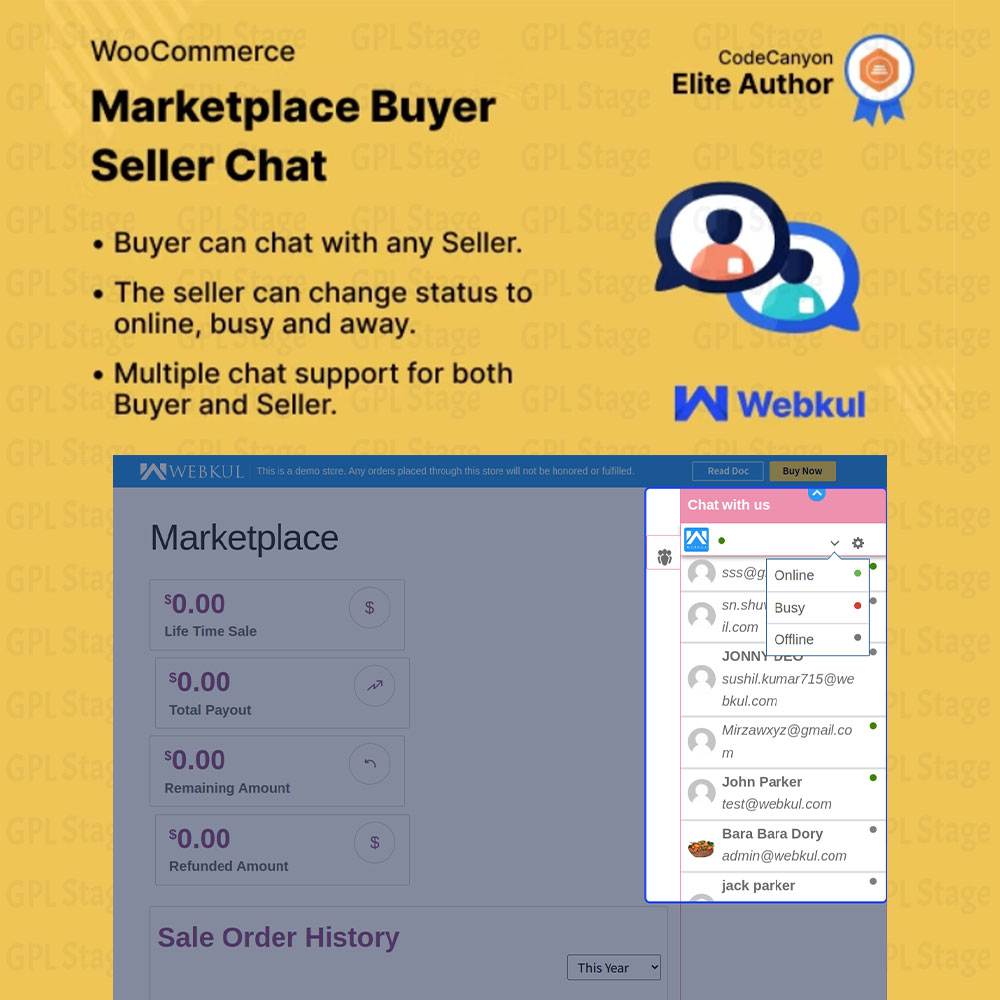 WordPress WooCommerce Marketplace Buyer Seller Chat Plugin