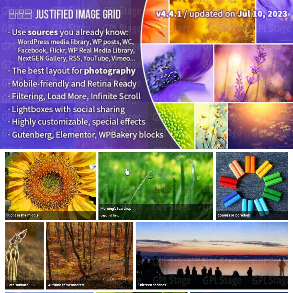 Latest Updates Justified Image Grid - Premium WordPress Gallery