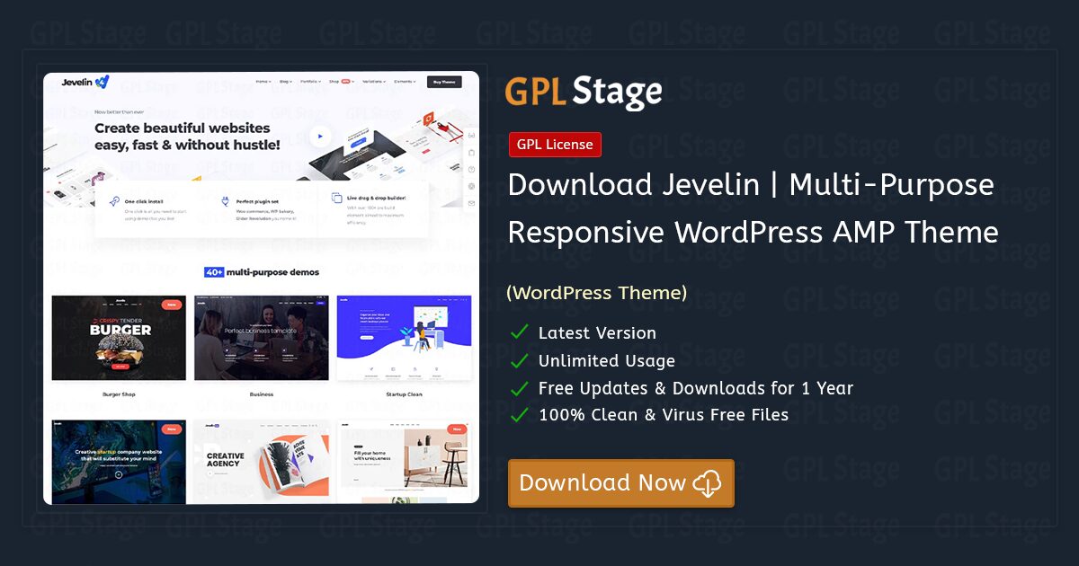 Jevelin | Multi-Purpose Responsive WordPress AMP Theme